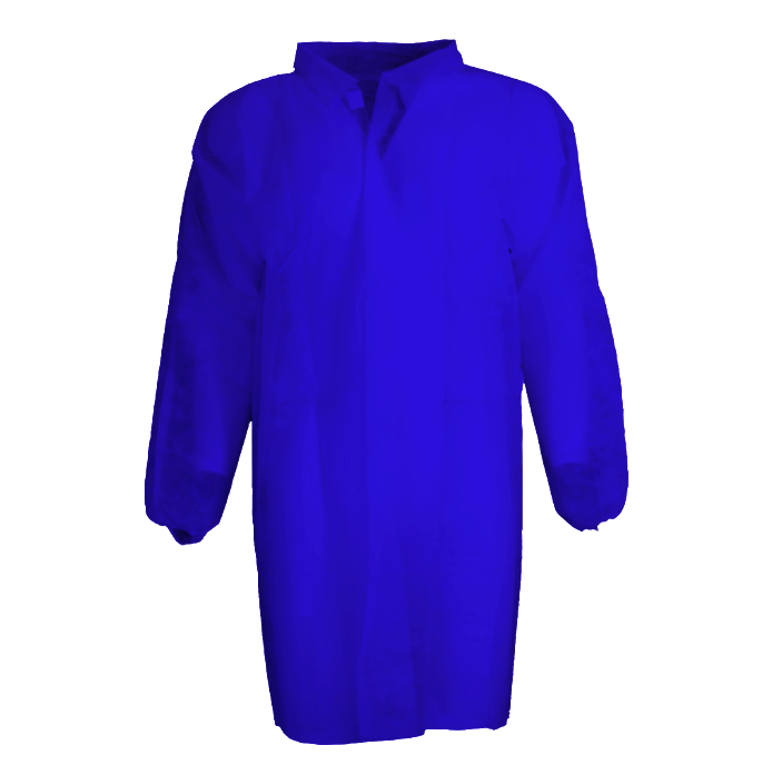 Let Gæste kittel i polypropylen Navy Visitor Coat med lynlås elastik i ærmer samt indvendig lomme, kort model XLarge