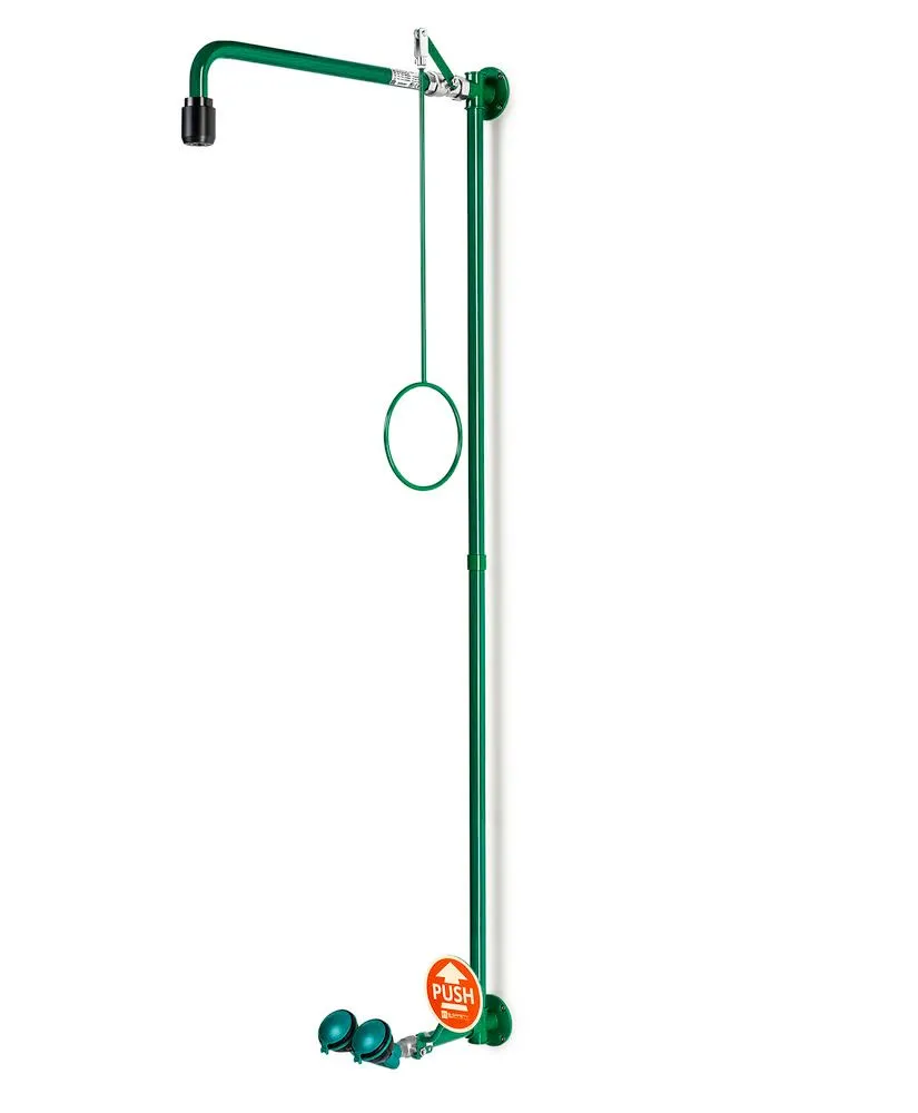 Nødbruser med øjenbruser, grøn, vægmontage, BR 861085/75 L
