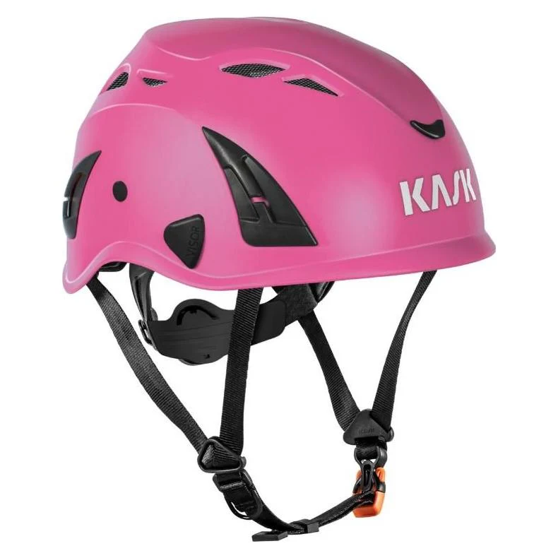 Kask SUPERPLASMA AQ hjelm, pink sikkerhedshjelm med 10 ventilations huller 4 punkt hagerem str. 51 til 63 cm skruejustering i nakken