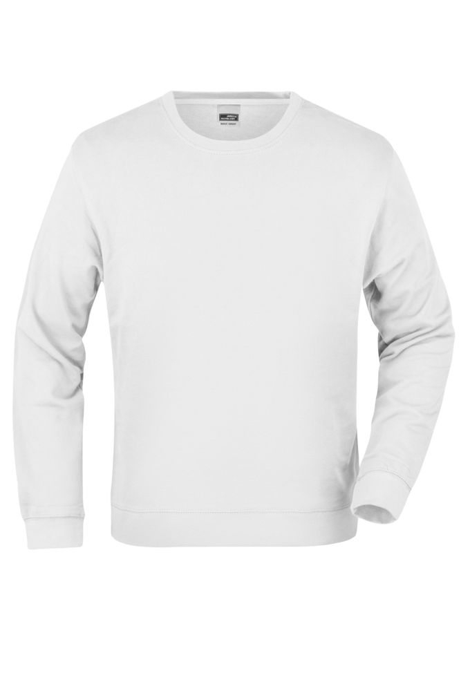 James & Nicholson JN057 Basic Sweatshirt Hvid, XXLarge
