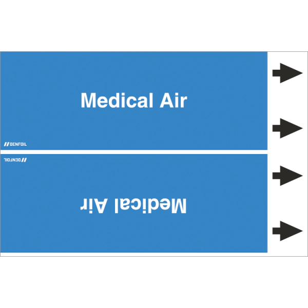 DENFOIL Rørmærker - Medical Air (english) ISO 20560-1, flere varianter Rør Ø