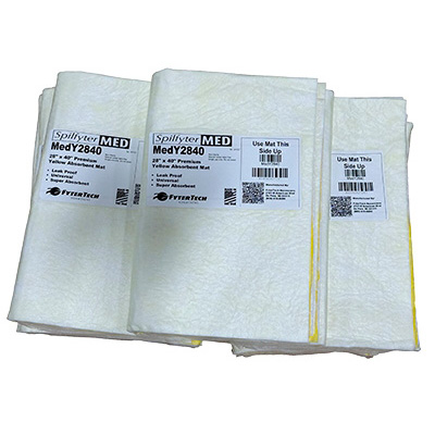 Medicinsk absorberende måtte, gul bagside, 100x70 cm (40x28)