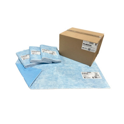 Medicinsk absorberende måtte, blå bagside, 175x70 cm (70x28), 85 liter