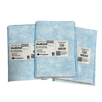 Medicinsk absorberende måtte, blå bagside, 100x70 cm (40x28) 74 liter