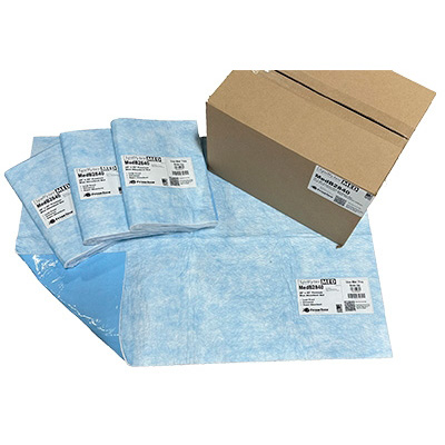 Medicinsk absorberende måtte, blå bagside, 127x70 cm (50x28) 77 liter