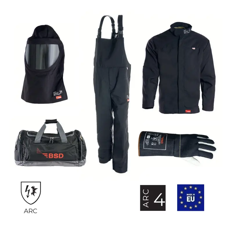 BSD Power bundle, Lysbue beskyttelsestøj, komplet kit HRC 4, 40 cal APC til Arc 4 niveau Large