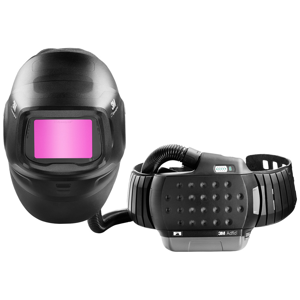 3M&trade; Adflo&trade; turbodrevet åndedrætsværn med 3M&trade; Speedglas&trade; svejseskærm i G5-01-serien, med svejsekassette G5-01/03VC, med forbrugsvaresæt og pose, 617839