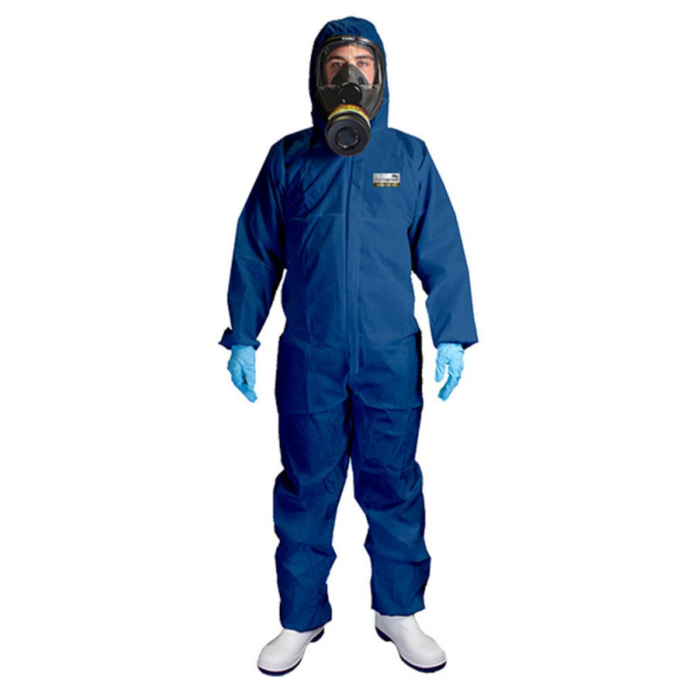 Chemsplash 2544 Xtreme 50 SMS Blå beskyttelsesdragt, COVERALL TYPE 5B/6B, åndbar - silikone fri, elastik i talje, håndled, hætte og ankler Medium