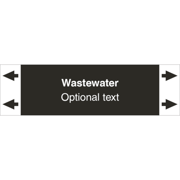 DENFOIL Rørmærker - Wastewater (english) ISO 20560-1, flere varianter Rør Ø