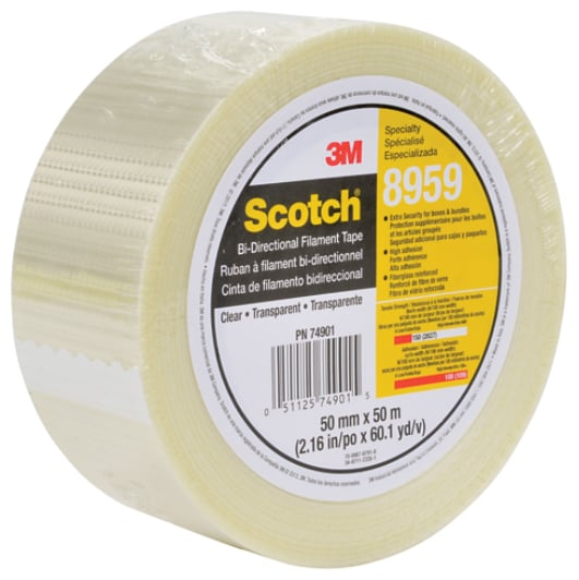 Scotch Filamenttape 8959, Klar, 75 mm x 50 m, 0.15 mm