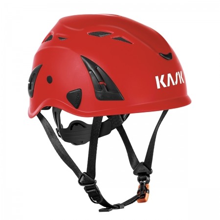 Kask SUPERPLASMA AQ hjelm, Rød sikkerhedshjelm med 10 ventilations huller 4 punkt hagerem str. 51 til 63 cm skrujustering i nakken