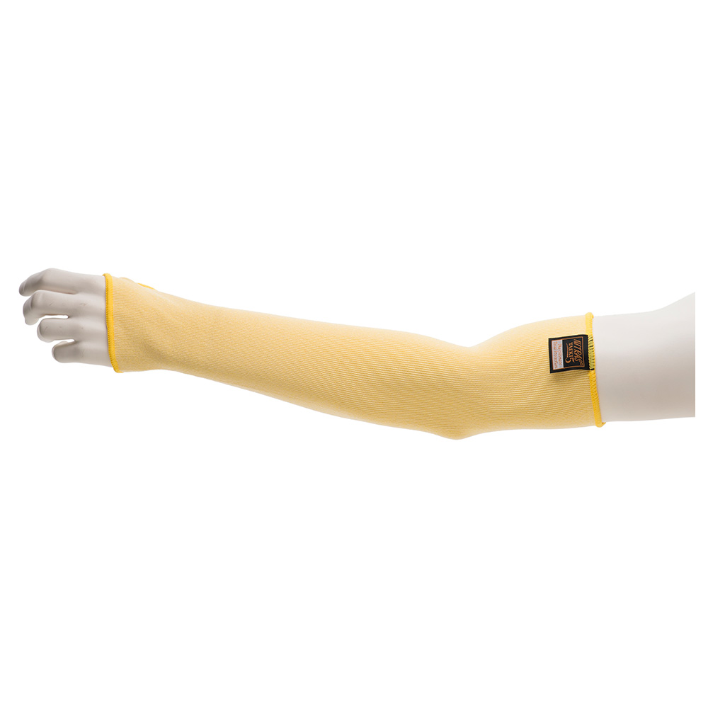 NITRAS TAEKI 6795 gul Skærefast og varmebeskyttende beskyttelsesærme, one size, hul til tommelfinger længde 45 cm pose a 2 stk =par
