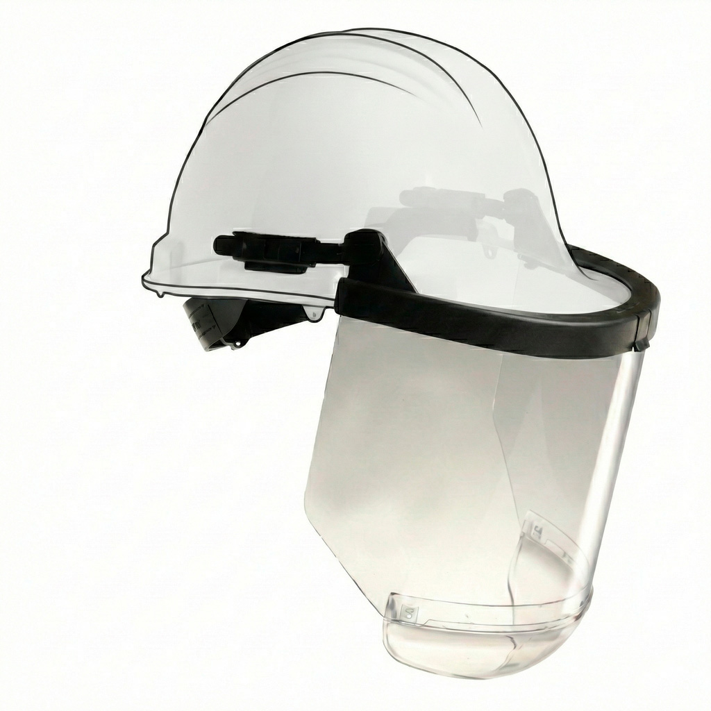 Honeywell 820844.5 Ansigtsskærm til sikkerhedshjelm med universal hjelm adapter, Acetate, Non-mist visir til kemikalier optisk klasse 1