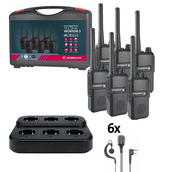 Albrecht TECTALK WORKER-3 walkie-talkie sæt (6 dele) ALBR 29827