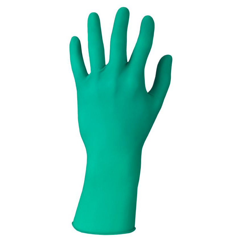 Ansell DermaShield 73-721 Renrumspakket acceleratorfri engangshandske i neopren med rullekant og tekstur, længde 310 mm tykkelse 0,175mm AQL 0,65, kla