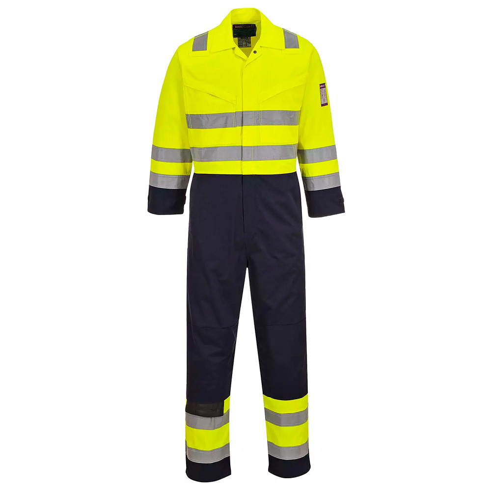 Portwest Modaflame brandhæmmende kedeldragt, gul/blå med hi-viz Medium