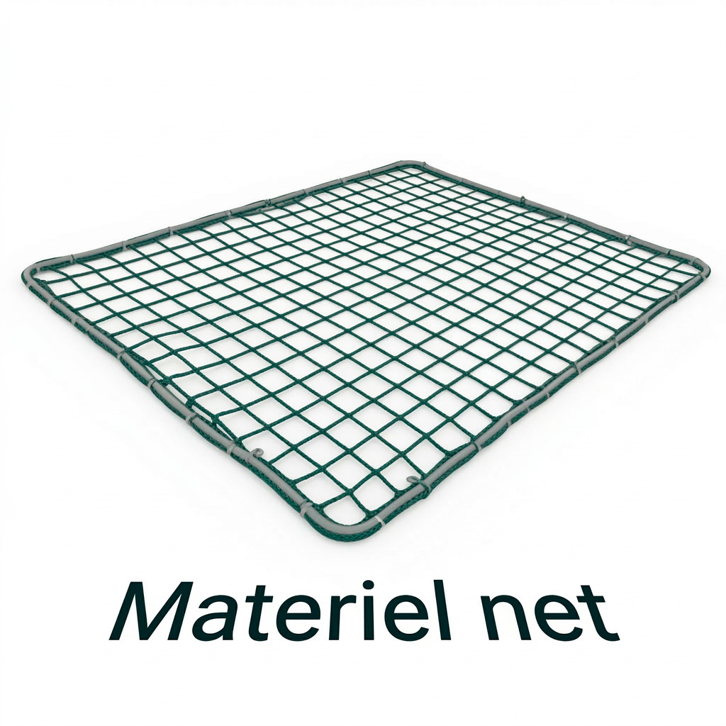Afskærmningsnet til sikring af materiel, 50mm netmasker - med syet kanttråd 10 x 10 meter, Grøn