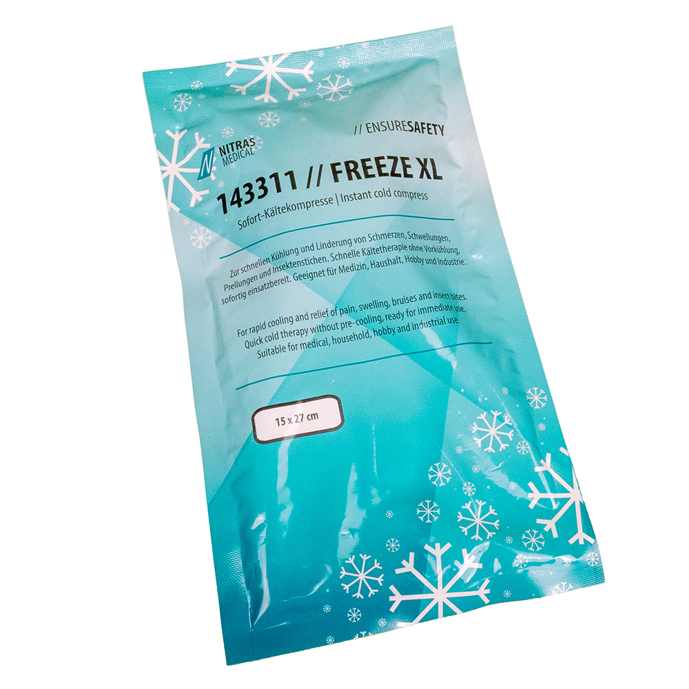 NITRAS FREEZE XXL praktisk instant-koldkompres Engangs ispose 15 x 27 cm æske a 20 stk