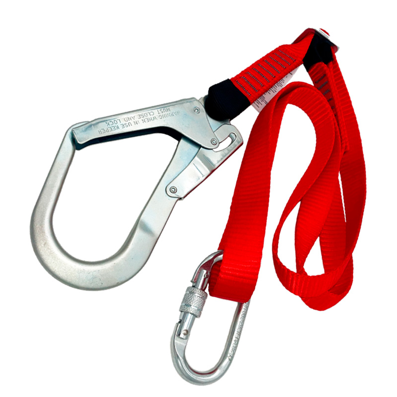 CheckFall LRA Karabiner/Stilladskrog positioneringsline, 2 længder 1,2-2 meter
