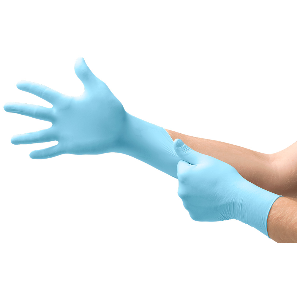 Ansell MICROFLEX 93-833 fødevaregodkendt, strukturerende fingerspidser længde 240 mm tykkelse 0,07mm Hudvenlig nitril uden latex - mindsker allergiris