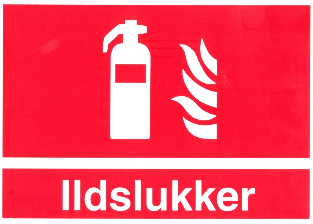Ildslukker, brandslukker, brandskilt, selvklæbende folie 297 x 210 mm A6 (148 x 105 mm)