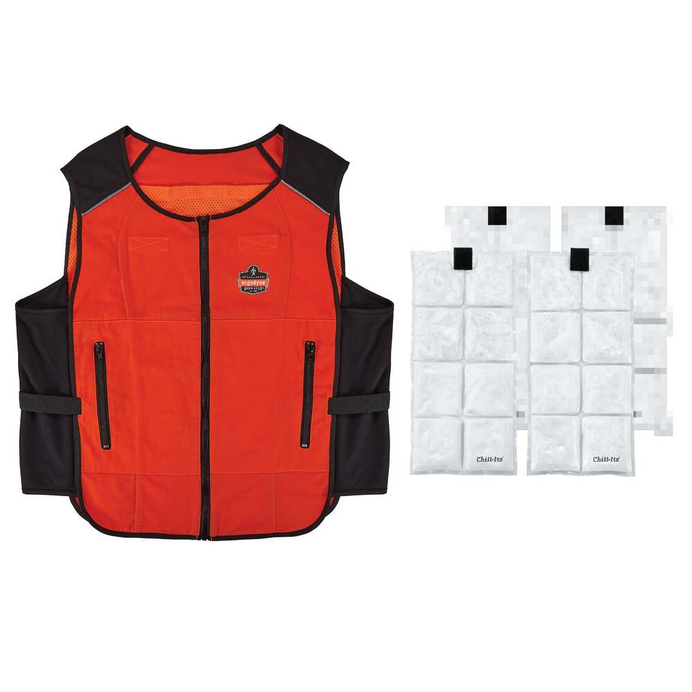 Ergodyne Chill-Its 6260 orange letvægts kølevest med køleelementer Large-XLarge