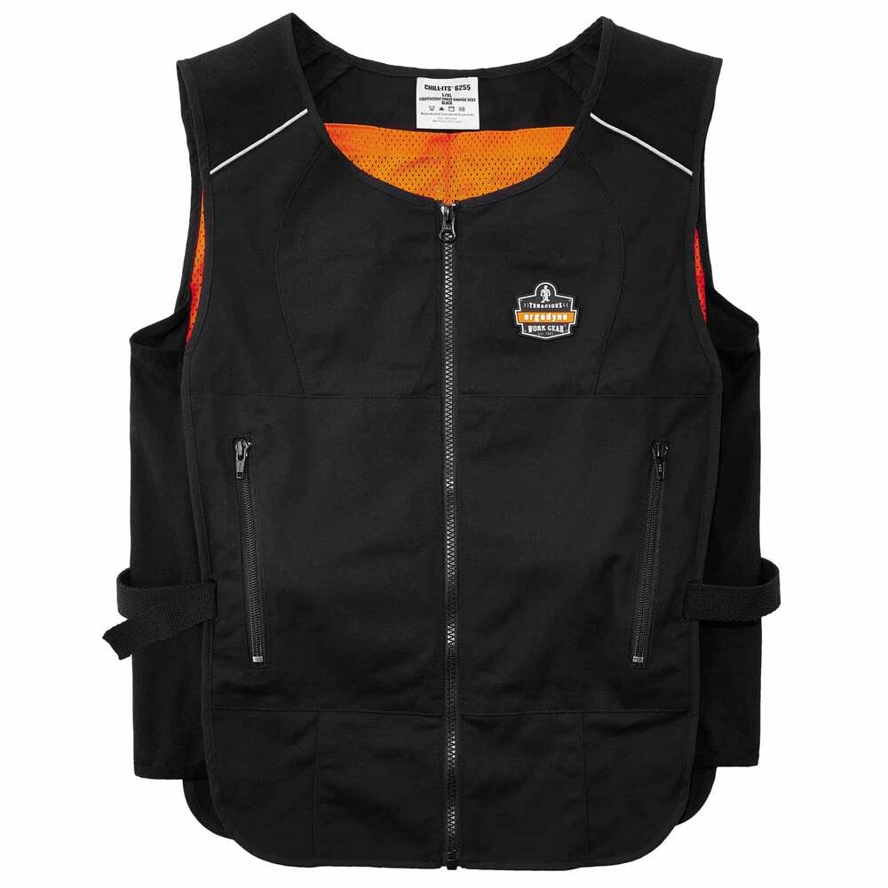 Ergodyne Chill-Its 6255 sort letvægts kølevest uden køleelementer Small-Medium