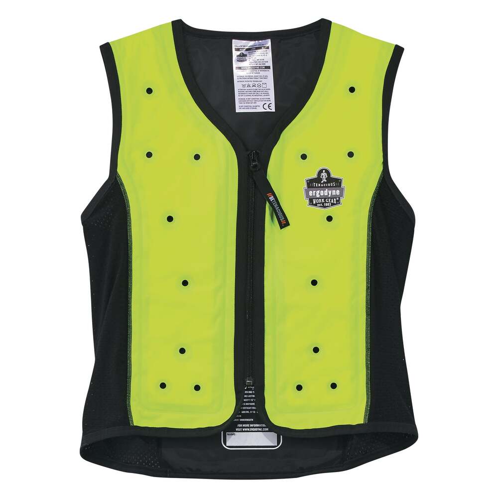 Ergodyne Chill-Its 6685 Tør fordampningskølevest med lynlås Lime, XLarge