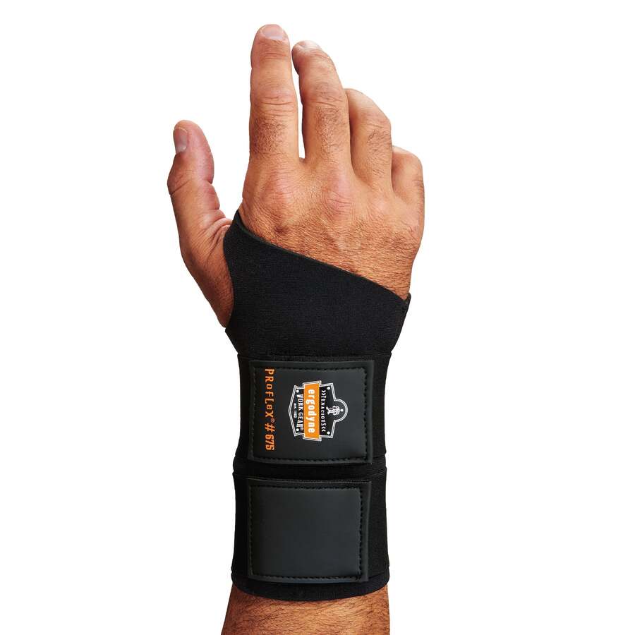 Ergodyne ProFlex 675 Håndledsstøtte i neopren med dobbelt justerbar rem, højre/venstre hånd Large
