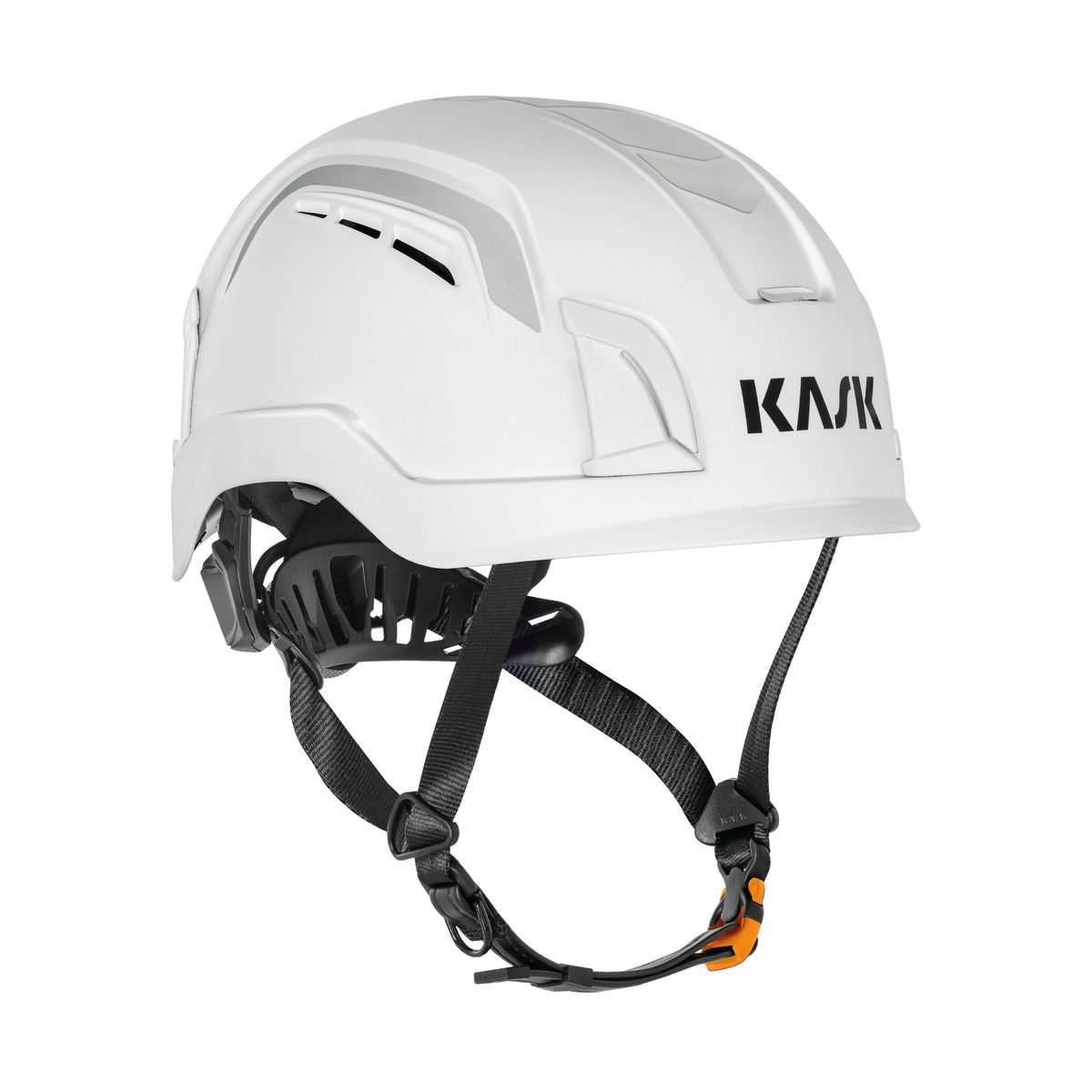 Kask Zenith X Air LC Hi viz sikkerhedshjelm + 10cm længere hagerem Hi-Viz Hvid