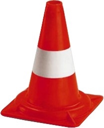 Kegle Rød og hvid PVC 320mm i højden
