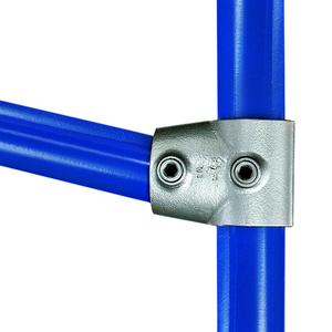 Kort justerbart t-stykke (0°-11°) - fitting 86, 48,3 mm (86-8), Kee Clamp galvaniseret rørfitting