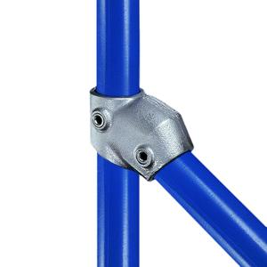 Kort justerbart t-stykke (30°-60°) - fitting 29, 33,7 mm (29-6), Kee Clamp galvaniseret rørfitting