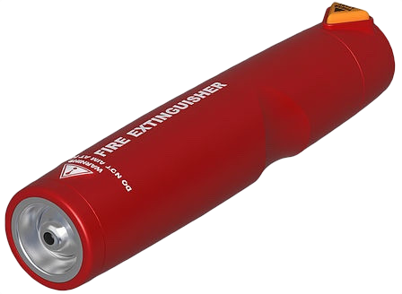 Letvægt kompakt brandslukker JE50, 480 gram, kan kastes ind i ilden