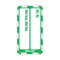 Nanotag Insert - Hvid på Grøn - Next Inspection Date Due (30-833321)