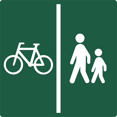 Naturstyrelsenskilt Cykelsti/Gangsti Lakeret Aluminium 100 x 100 mm NSA06