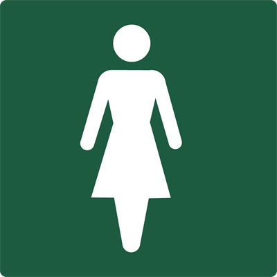 Naturstyrelsenskilt Dametoilet Lakeret Aluminium 100 x 100 mm NSS02