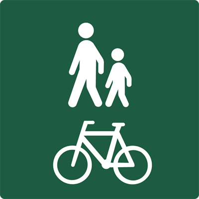 Naturstyrelsenskilt Gang- og cykelsti Lakeret Aluminium 100 x 100 mm NSA12