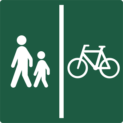 Naturstyrelsenskilt Gangsti/Cykelsti Lakeret Aluminium 100 x 100 mm NSA07