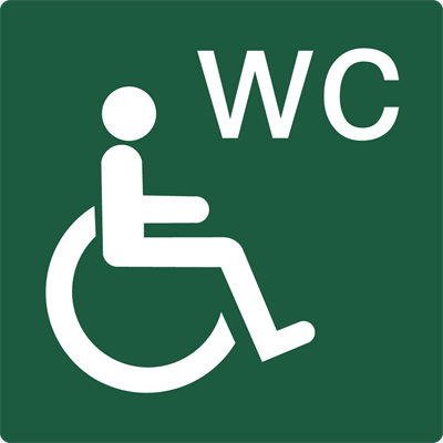 Naturstyrelsenskilt Handicaptoilet Lakeret Aluminium 100 x 100 mm NSS04
