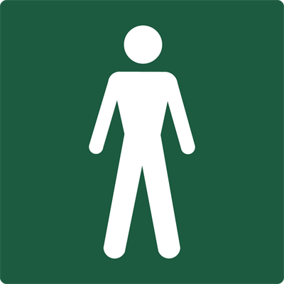 Naturstyrelsenskilt Herretoilet Lakeret Aluminium 100 x 100 mm NSS01