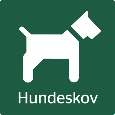 Naturstyrelsenskilt Hundeskov Lakeret Aluminium 100 x 100 mm NSA15