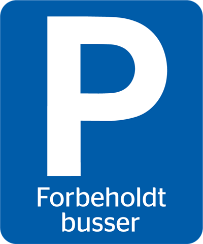 Naturstyrelsenskilt Parkering forbeholdt busser Lakeret Aluminium 100 x 120 mm NSS36