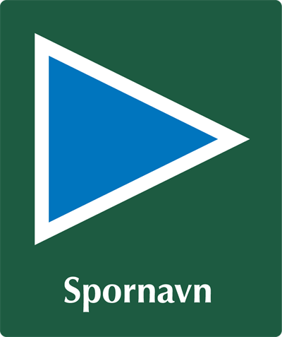 Naturstyrelsenskilt Spornavn + farve Lakeret Aluminium 100 x 120 mm NSM08