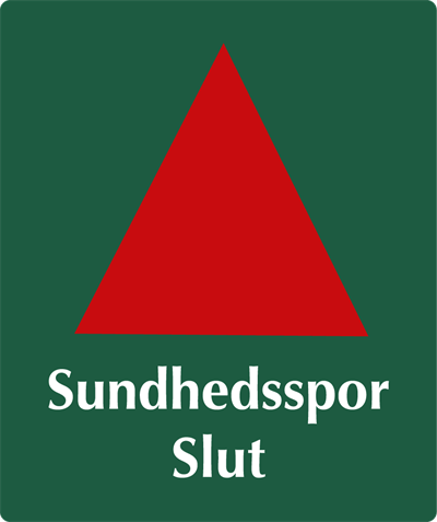 Naturstyrelsenskilt Sundhedsspor Slut Lakeret Aluminium 100 x 120 mm NSR13