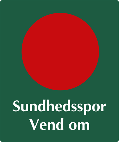 Naturstyrelsenskilt Sundhedsspor Vend om Lakeret Aluminium 100 x 120 mm NSR14