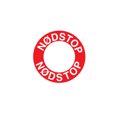 Nødstop ring - Selvklæbende vinyl - Ø 80 mm