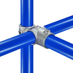 Overkryds med kort t-stykke - fitting 46, 33,7 mm (46-6), Kee Clamp galvaniseret rørfitting