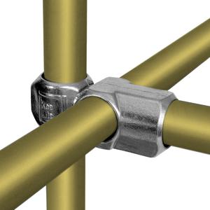 Overkryds med kort t-stykke - fitting L46 - 33,7 mm (L46-6), Kee lite alu rørfitting