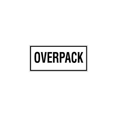 Overpack etiketter 50 x 100 mm, rulle a 250 stk.